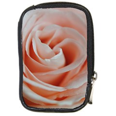 Soft Pink Rose Close Up Compact Camera Leather Case by bloomingvinedesign