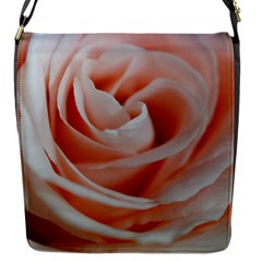 Soft Pink Rose Close Up Flap Closure Messenger Bag (s) by bloomingvinedesign