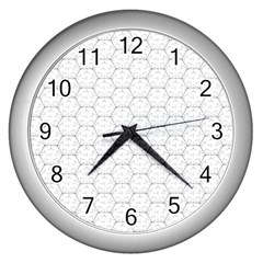 Hexagon Geometric Shape Wall Clock (Silver)