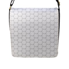 Hexagon Geometric Shape Flap Closure Messenger Bag (L)