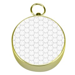 Hexagon Geometric Shape Gold Compasses