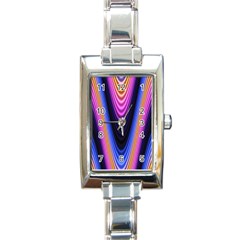 Wave Line Waveform Sound Purple Rectangle Italian Charm Watch