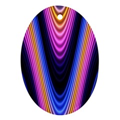 Wave Line Waveform Sound Purple Ornament (Oval)