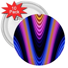 Wave Line Waveform Sound Purple 3  Buttons (10 pack) 