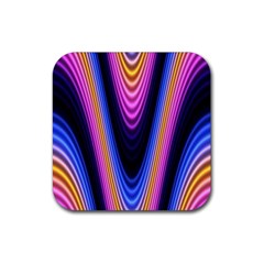 Wave Line Waveform Sound Purple Rubber Coaster (Square) 