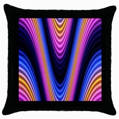 Wave Line Waveform Sound Purple Throw Pillow Case (Black)