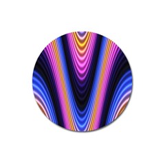 Wave Line Waveform Sound Purple Magnet 3  (Round)