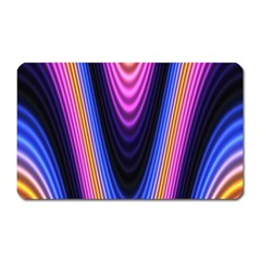 Wave Line Waveform Sound Purple Magnet (Rectangular)