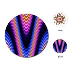 Wave Line Waveform Sound Purple Playing Cards Single Design (Round)