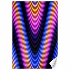 Wave Line Waveform Sound Purple Canvas 24  X 36  by HermanTelo