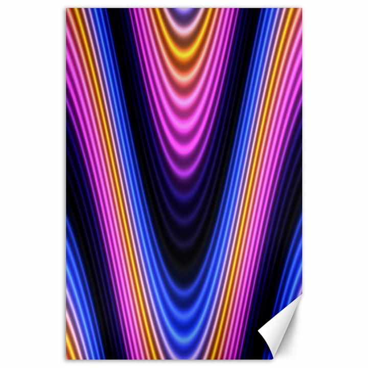 Wave Line Waveform Sound Purple Canvas 24  x 36 