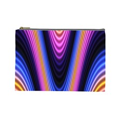 Wave Line Waveform Sound Purple Cosmetic Bag (Large)