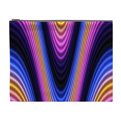 Wave Line Waveform Sound Purple Cosmetic Bag (XL)