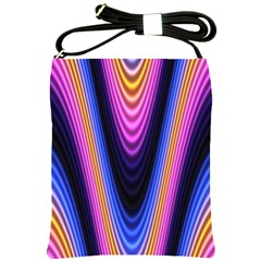 Wave Line Waveform Sound Purple Shoulder Sling Bag