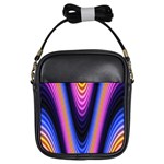 Wave Line Waveform Sound Purple Girls Sling Bag Front