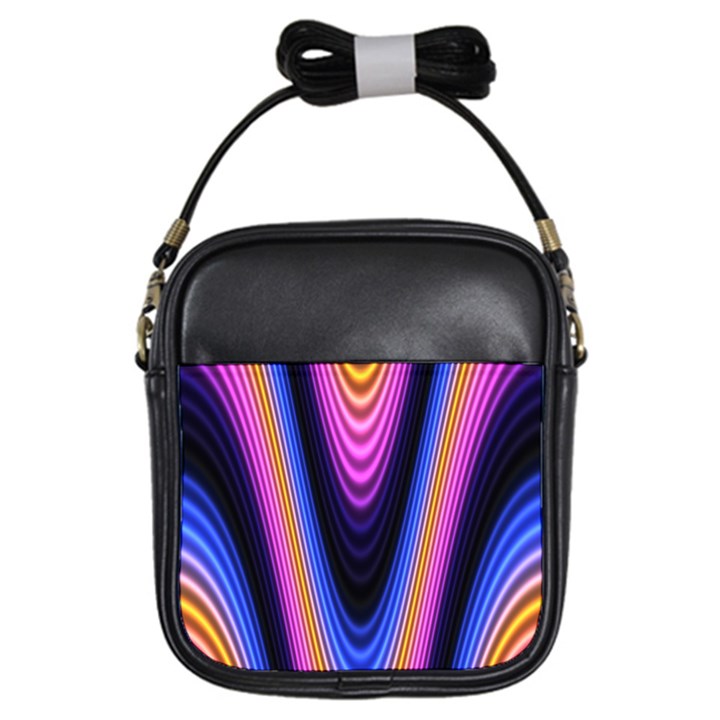 Wave Line Waveform Sound Purple Girls Sling Bag