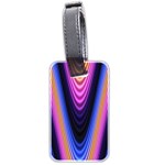 Wave Line Waveform Sound Purple Luggage Tag (two sides) Back