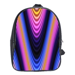 Wave Line Waveform Sound Purple School Bag (XL)