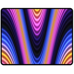 Wave Line Waveform Sound Purple Double Sided Fleece Blanket (Medium) 