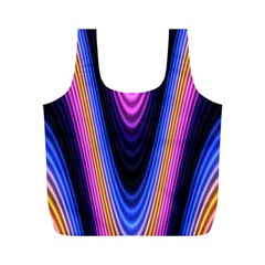 Wave Line Waveform Sound Purple Full Print Recycle Bag (M)