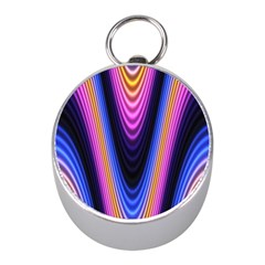 Wave Line Waveform Sound Purple Mini Silver Compasses