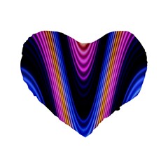 Wave Line Waveform Sound Purple Standard 16  Premium Flano Heart Shape Cushions