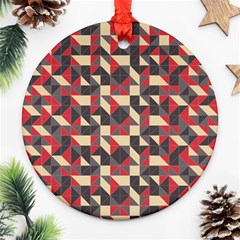 Pattern Textiles Round Ornament (two Sides)