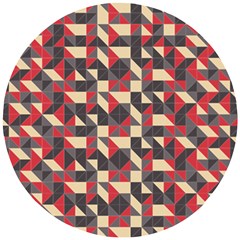 Pattern Textiles Wooden Puzzle Round