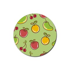 Seamless Healthy Fruit Rubber Round Coaster (4 Pack)  by HermanTelo