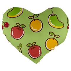 Seamless Healthy Fruit Large 19  Premium Heart Shape Cushions