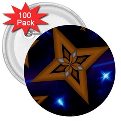 Star Background 3  Buttons (100 Pack)  by HermanTelo