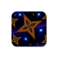 Star Background Rubber Coaster (square)  by HermanTelo