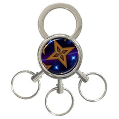 Star Background 3-ring Key Chain by HermanTelo