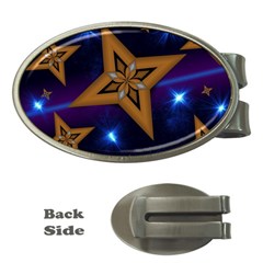 Star Background Money Clips (oval)  by HermanTelo