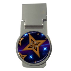 Star Background Money Clips (round)  by HermanTelo