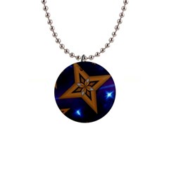 Star Background 1  Button Necklace