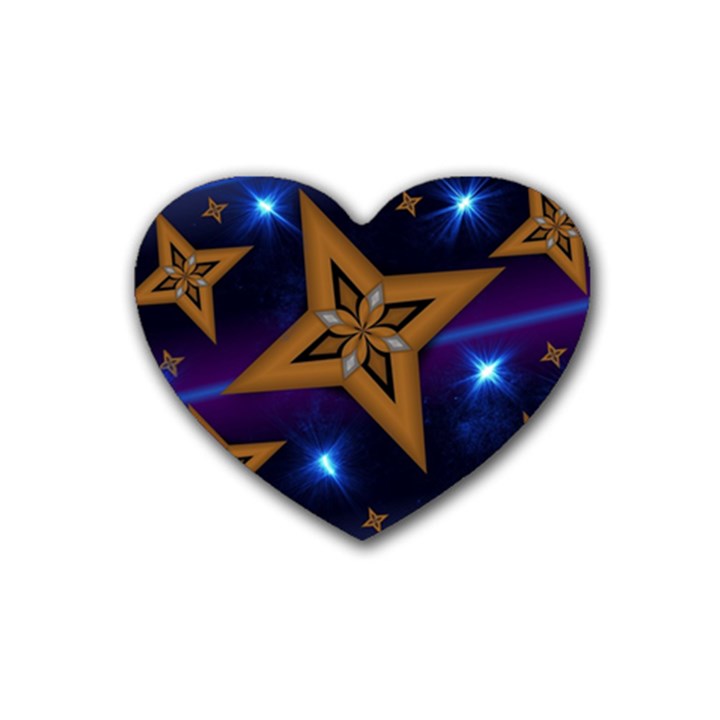 Star Background Heart Coaster (4 pack) 