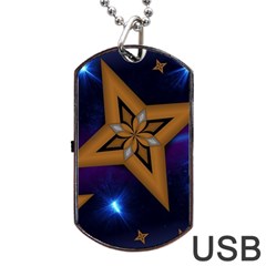 Star Background Dog Tag Usb Flash (one Side)