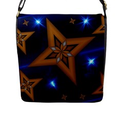 Star Background Flap Closure Messenger Bag (l)