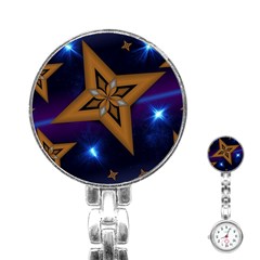 Star Background Stainless Steel Nurses Watch