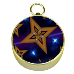 Star Background Gold Compasses by HermanTelo