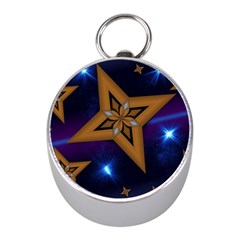 Star Background Mini Silver Compasses