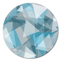 Triangle Blue Pattern Magnet 5  (round) by HermanTelo