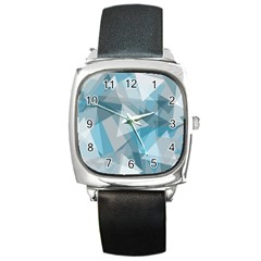 Triangle Blue Pattern Square Metal Watch