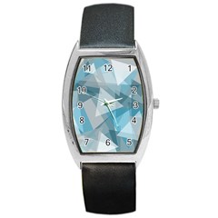 Triangle Blue Pattern Barrel Style Metal Watch by HermanTelo