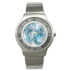 Triangle Blue Pattern Stainless Steel Watch