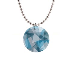 Triangle Blue Pattern 1  Button Necklace