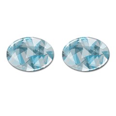 Triangle Blue Pattern Cufflinks (oval)