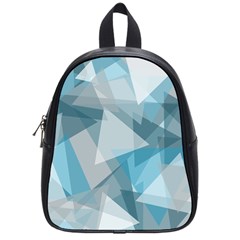 Triangle Blue Pattern School Bag (small) by HermanTelo