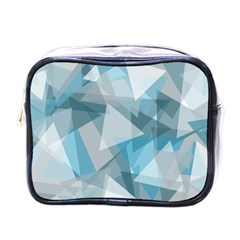 Triangle Blue Pattern Mini Toiletries Bag (one Side)